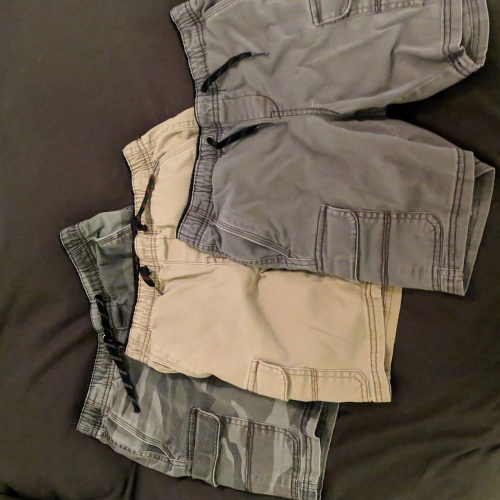 3 pair Iron Co boys cargo shorts sz 7/8